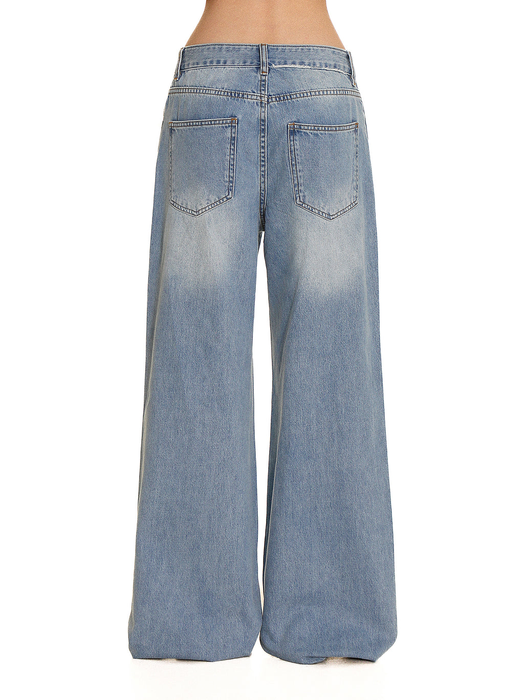 *Lace-trimmed rhinestone jeans