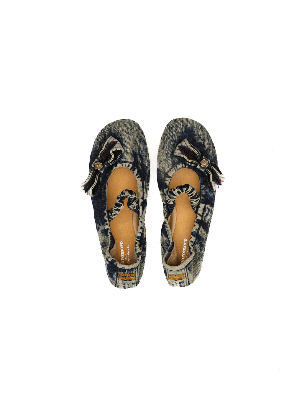 *Washed denim ballet flats