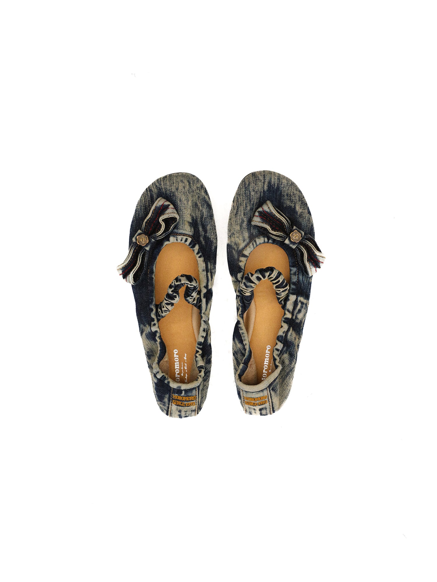 *Washed denim ballet flats