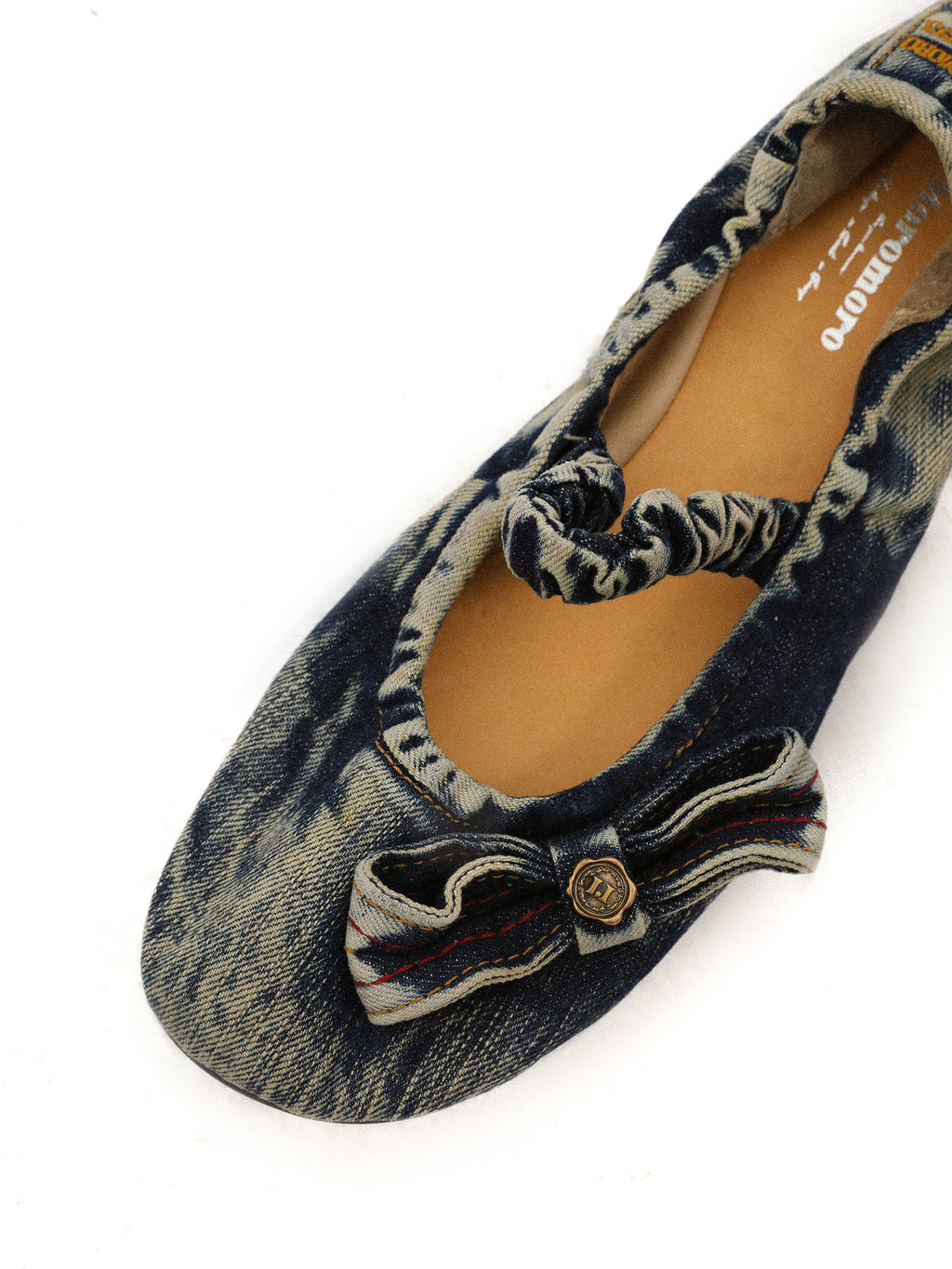 *Washed denim ballet flats