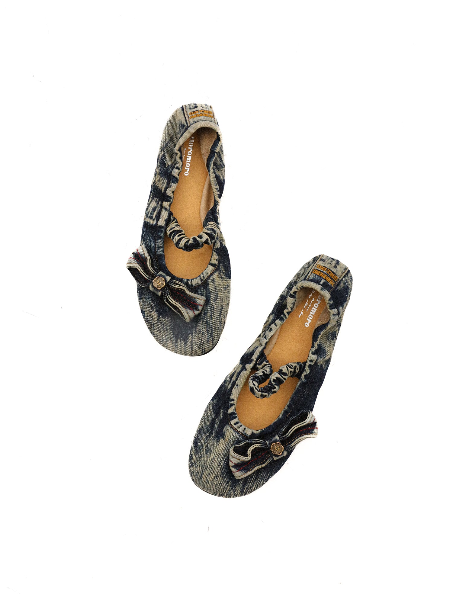 *Washed denim ballet flats