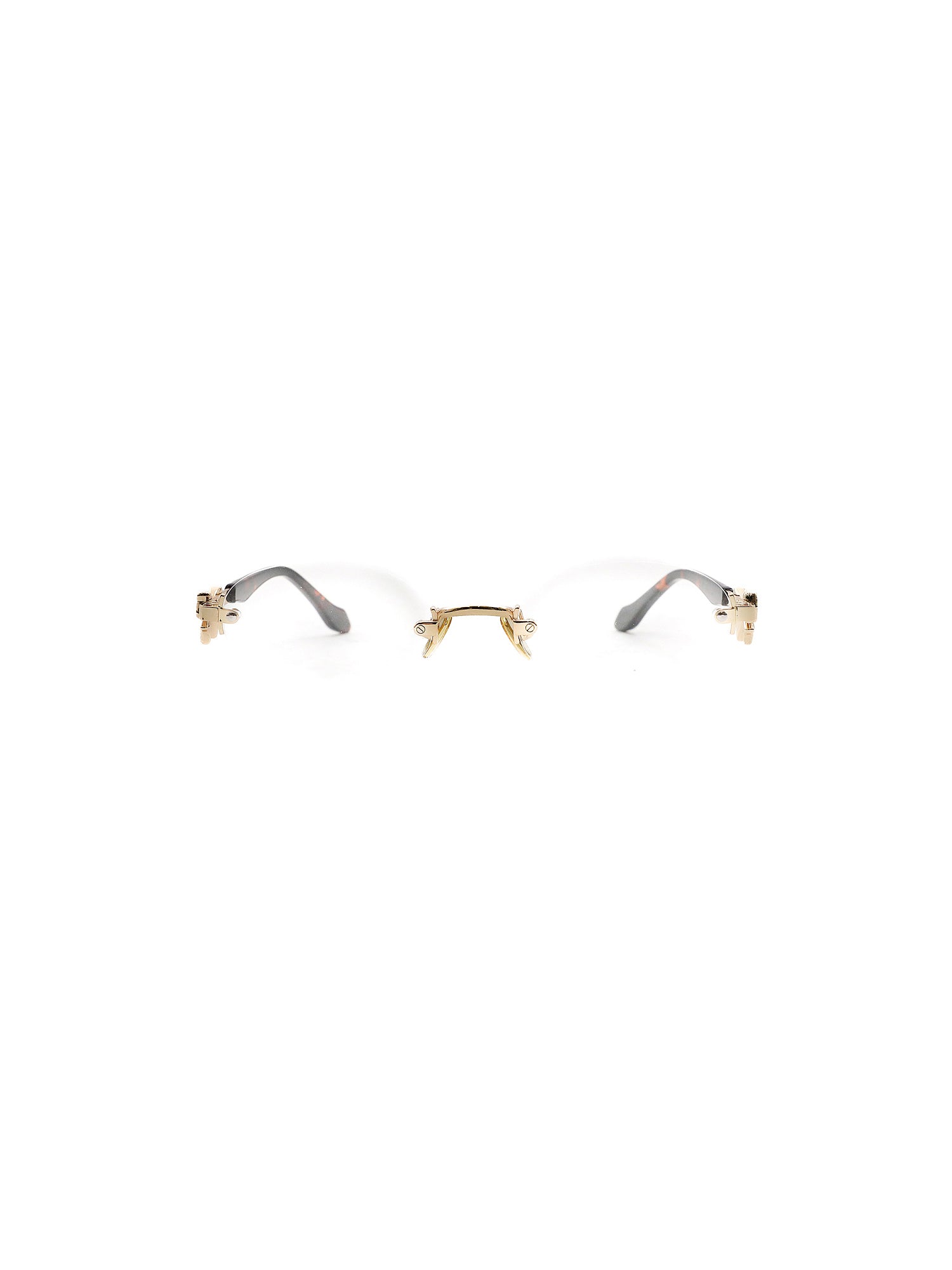 *Metal bow frameless glasses