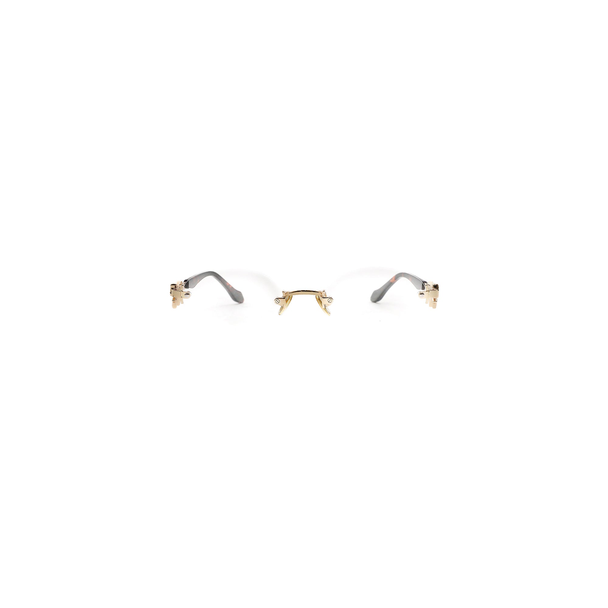 *Metal bow frameless glasses