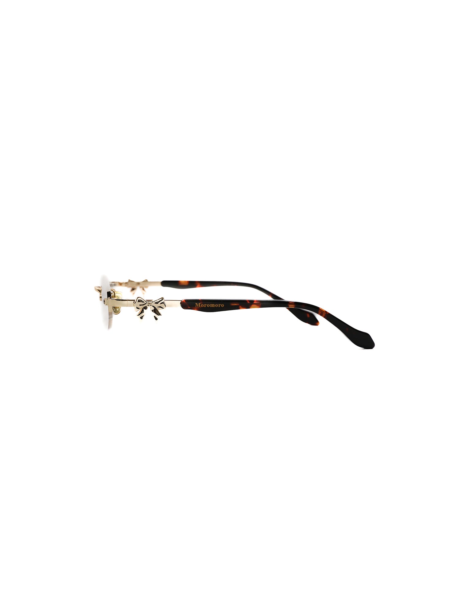 *Metal bow frameless glasses