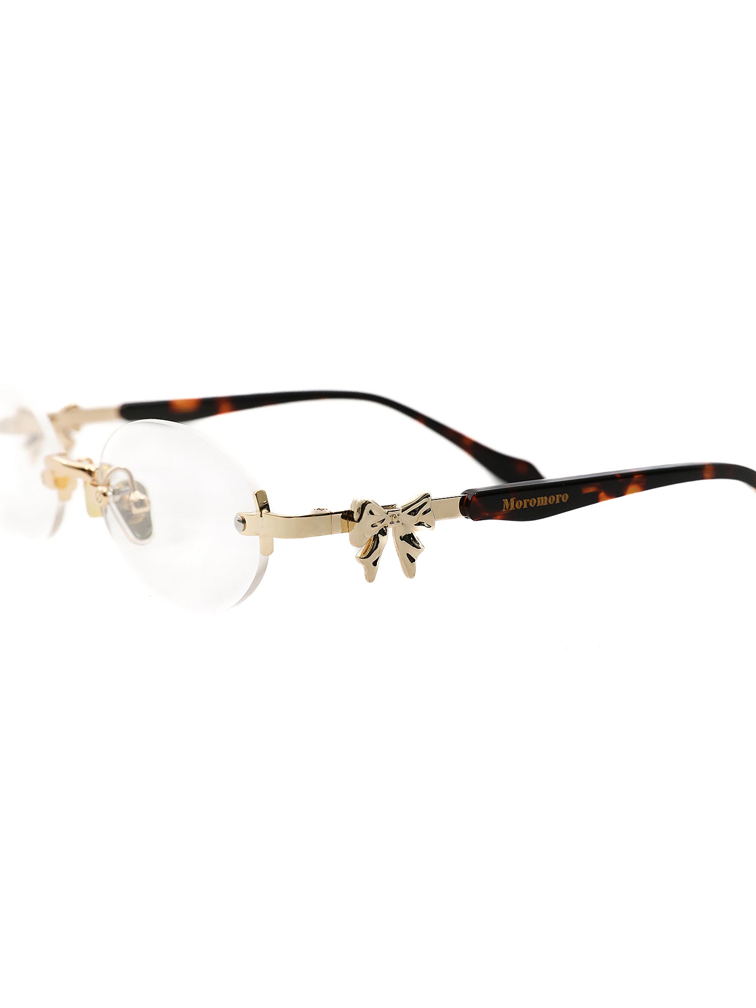 *Metal bow frameless glasses