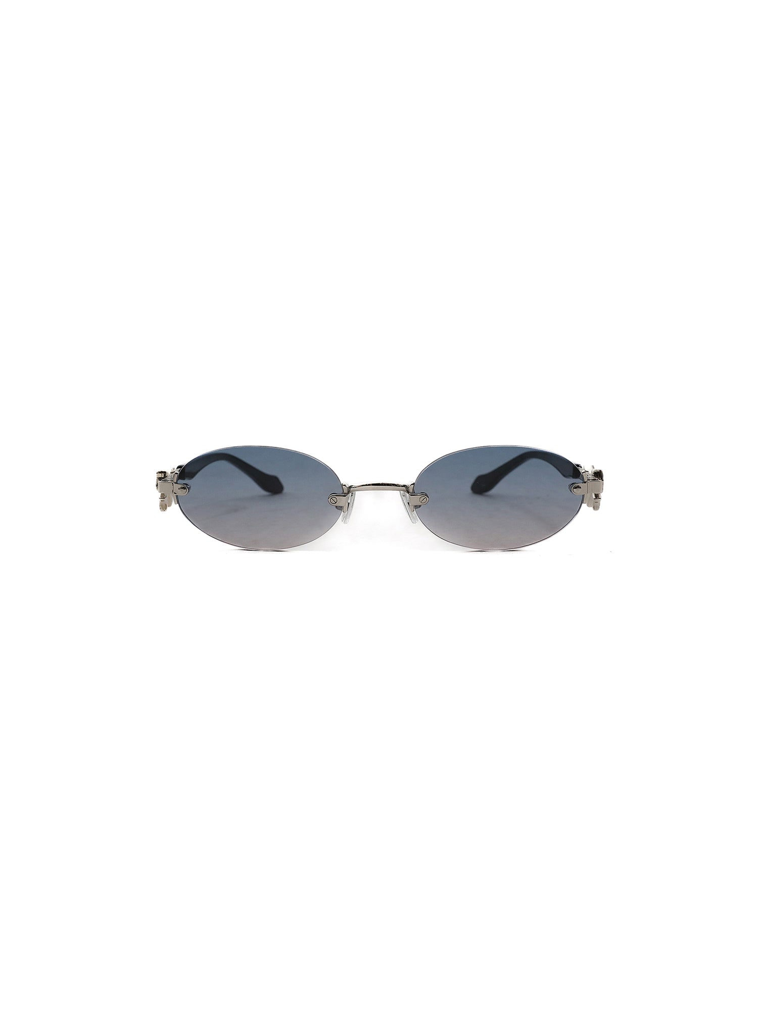 *Metal bow frameless sunglasses