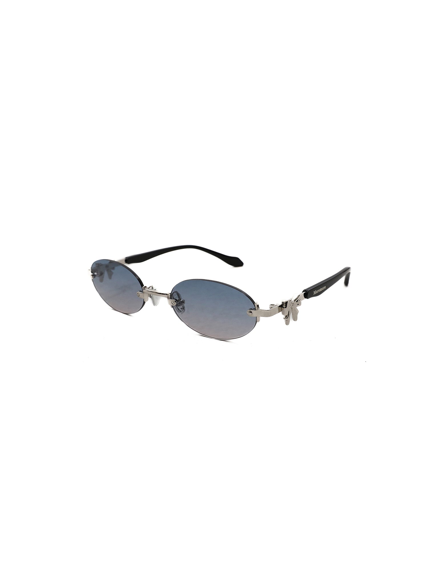 *Metal bow frameless sunglasses