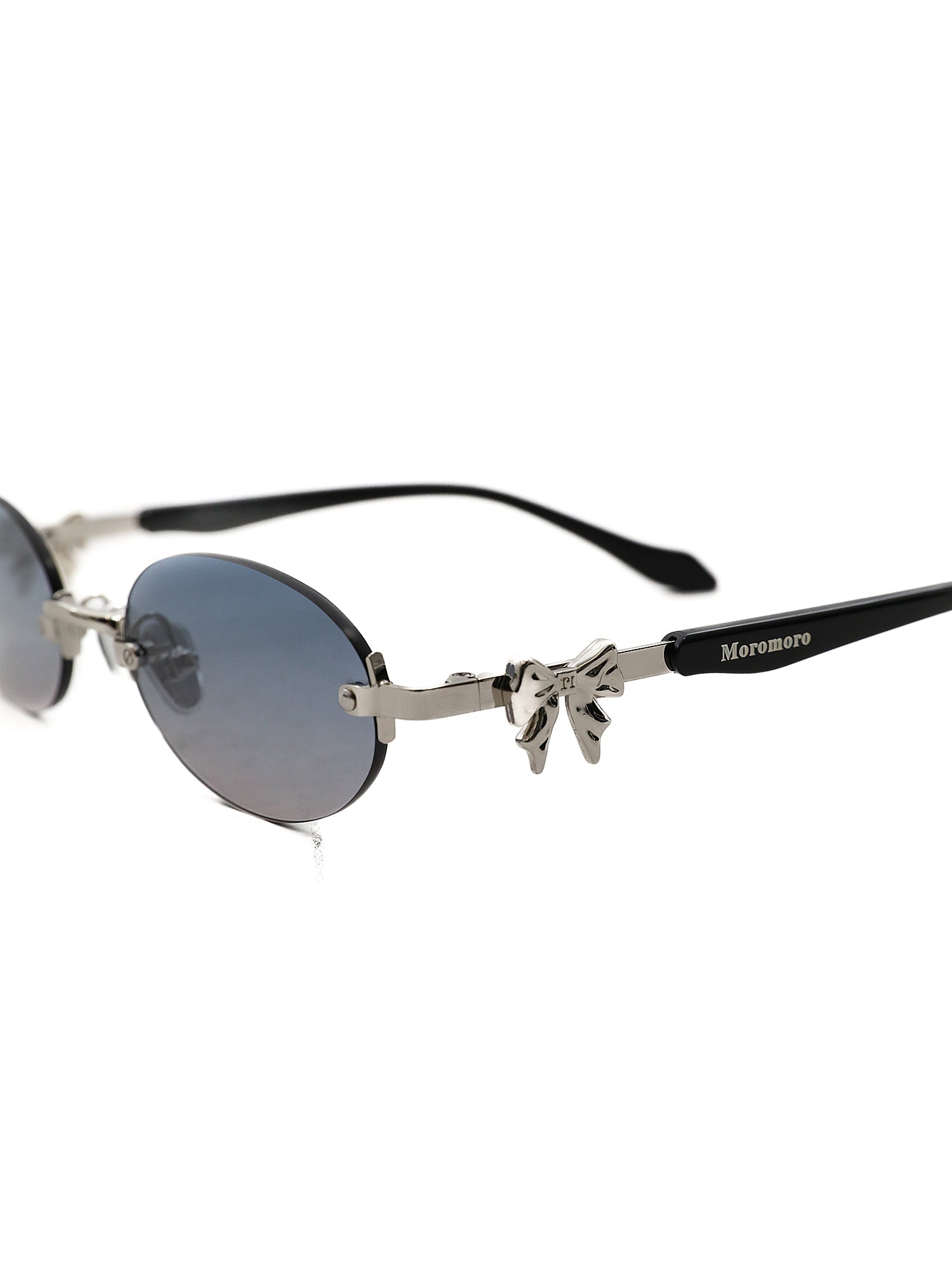 *Metal bow frameless sunglasses