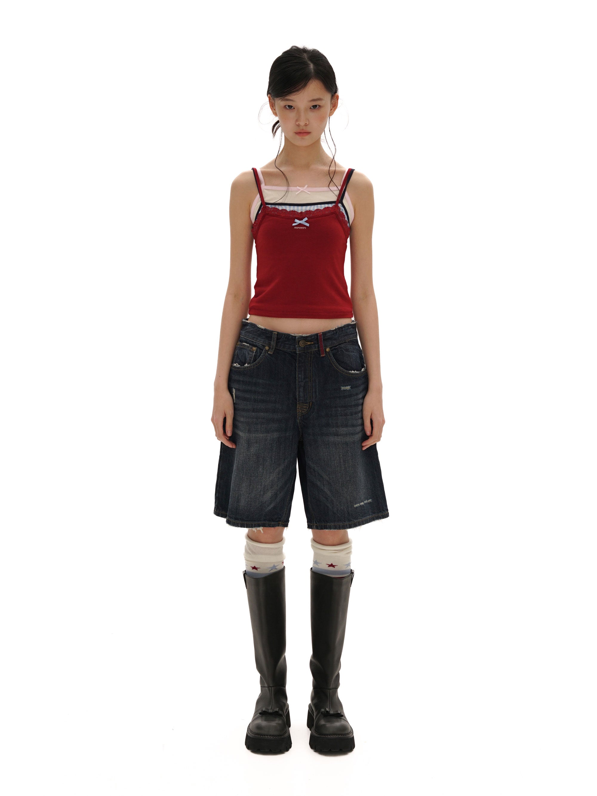 *Faux three-piece layered camisole