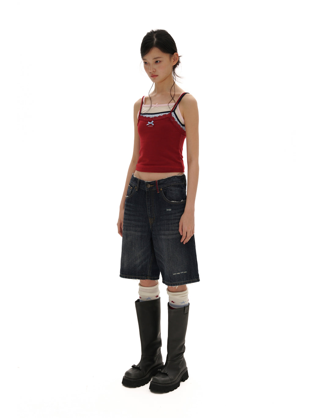 *Faux three-piece layered camisole