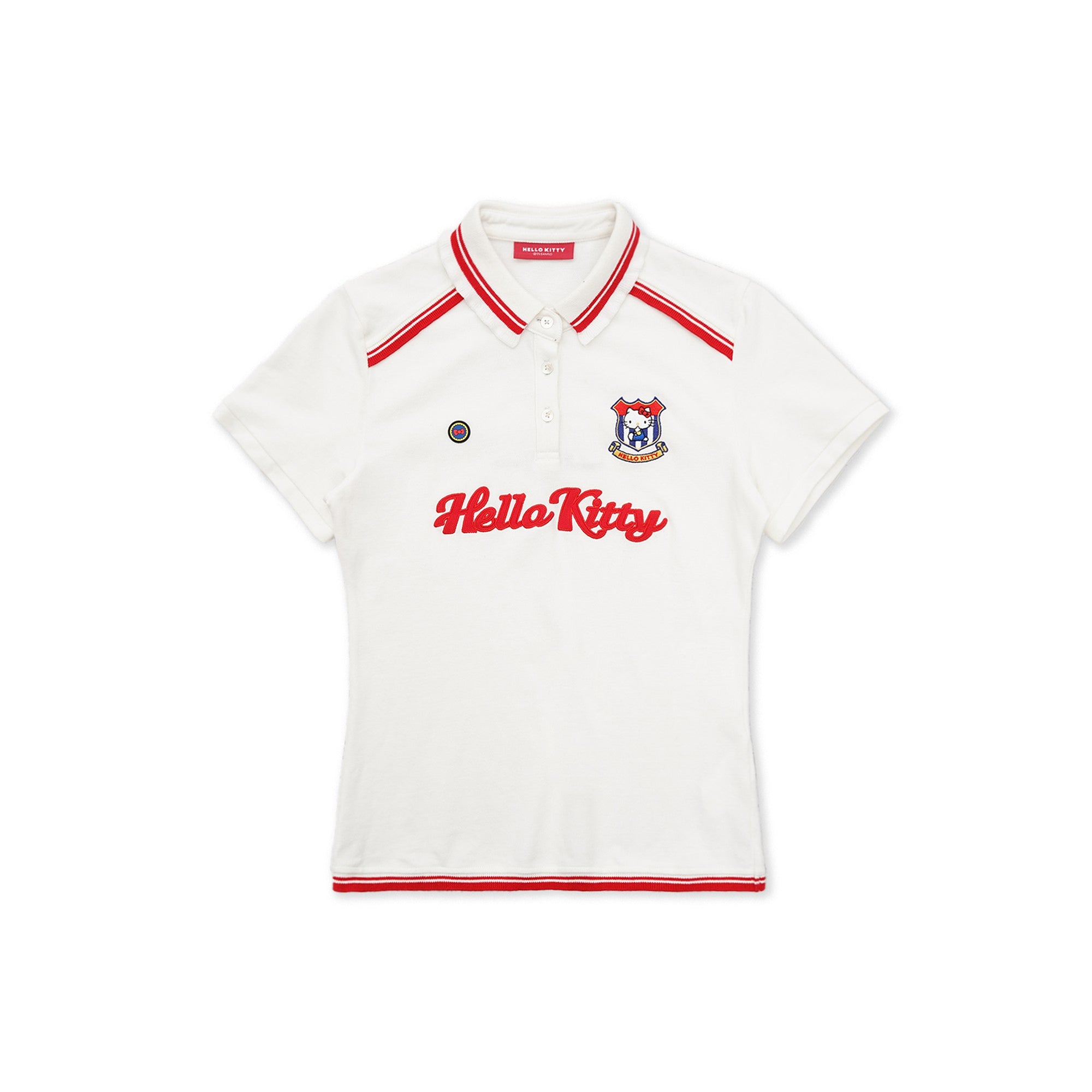 Moromoro & Hello Kitty Polo Neck Contrast Stripe Tee